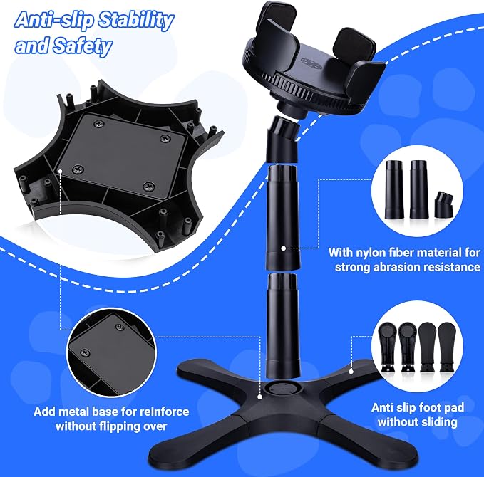 Dog Bowls,Elevated Adjustable Dog Bowl Stand with 3 Heights & Tilted Feeding Design, Raised Stand Compatible with Medium & Large Breeds(2 Pack) Black - Image 6