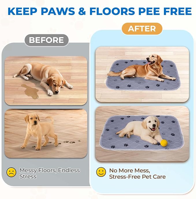 Fostanfly Reusable Puppy Pads, Washable & Absorbent, 18"x24"-2 Pack, Gray | Washable Pee Pads for Dogs, Leakproof & Waterproof Wee Wee Mat, Non Slip Training Potty Pads for Crate, Playpen - Image 8