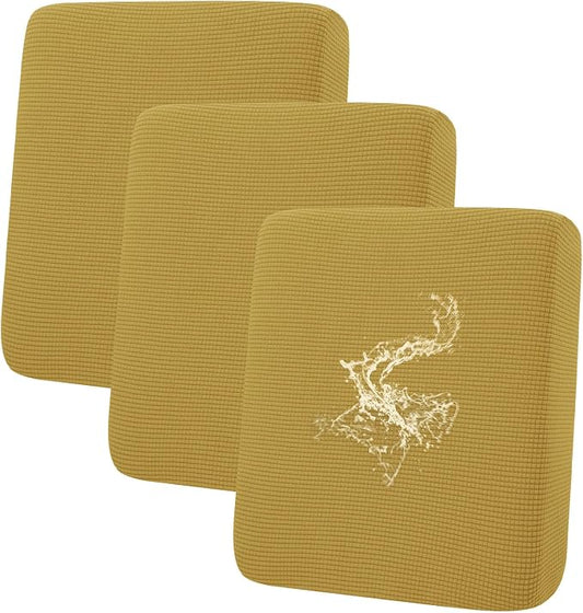 hyha Waterproof Couch Cushion Covers for Pets, Non Slip Sofa Seat Cover | Stretch Jacquard Fabric, Elastic Bottom, Non Slip Fit, Waterproof Protection, Pet Hair Protection (3 Pieces) by hyha