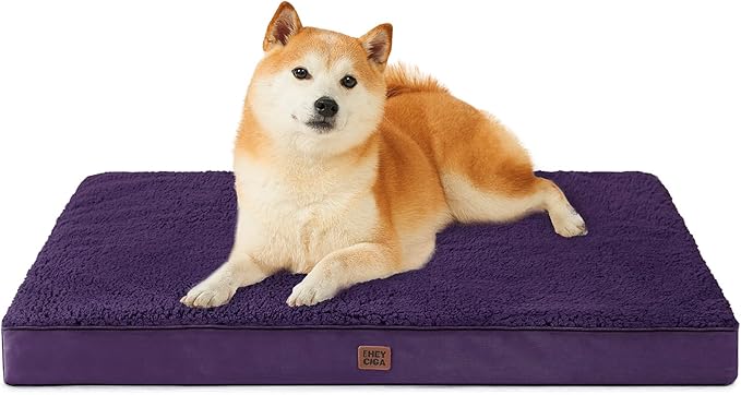 EHEYCIGA Orthopedic Dog Bed Large with Removable Washable Cover, 36x27 | Egg Crate Foam Support, Durable Oxford fabric, Non-Slip Bottom, Machine Washable, Soft Waterproof Plush Pet Bed Mat For Crate by EHEYCIGA