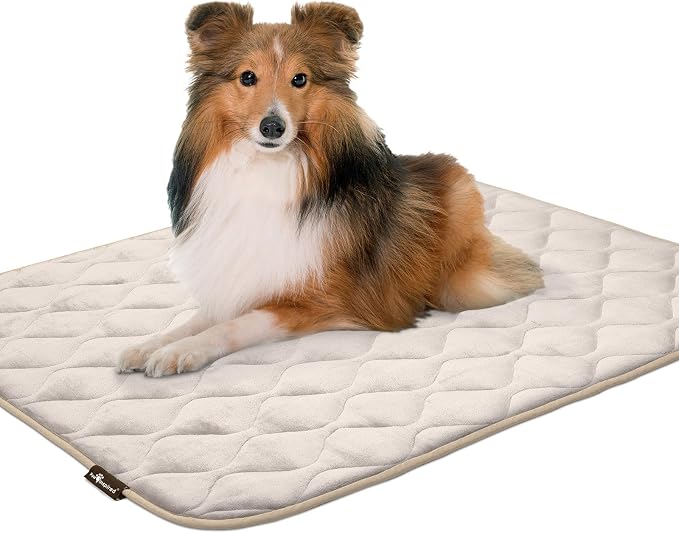 Paw Inspired Washable Padded Crate Mats for Dogs, Beige, 41x28 Inch | Fits 42-inch Kennels, Leakproof, Waterproof Bottom, Plush Dog Pad, Pet Bed - Image 7