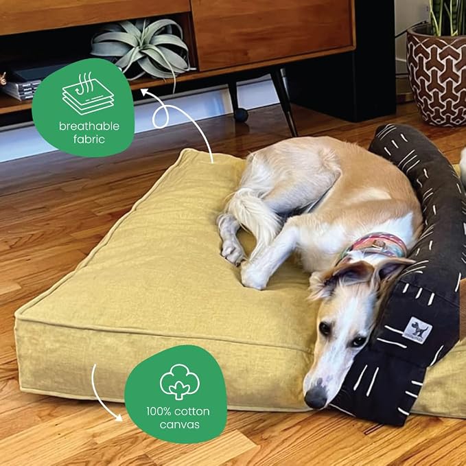 Molly Mutt Elysium Dog Bed Duvet Cover, GOTS-Certified 100% Cotton Canvas Cover for Dog, Puppy, or Cat Bed, Durable, Washable, and Free of Harmful Chemicals, Small, 22"x27"x5", Yellow - Image 4