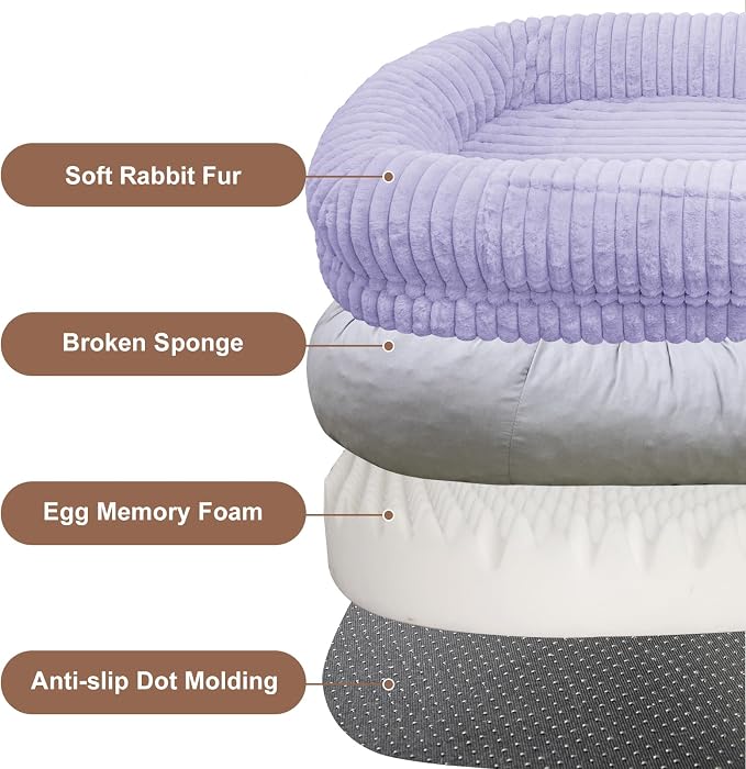 Human Dog Bed for Adult,Large Dog Bed 70"x38"x10" | Orthopedic Washable XL Dog Bed with Memory Foam (Purple) - Image 5
