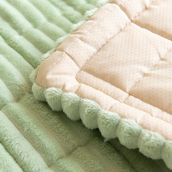 vctops Striped Couch Cover Super Soft Corduroy Sectional Sofa Cover Washable Non Slip Sofa Slipcover Furniture Protector for Kid Dog Pet,1 Piece (Green,31"x31") - Image 7