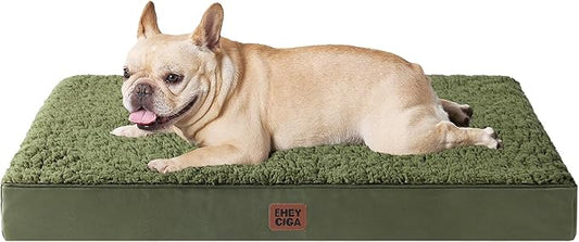 EHEYCIGA Orthopedic Dog Bed Medium with Removable Washable Cover, 30x20 | Egg Crate Foam Support, Durable Oxford fabric, Non-Slip Bottom, Machine Washable, Soft Waterproof Plush Pet Bed Mat For Crate by EHEYCIGA