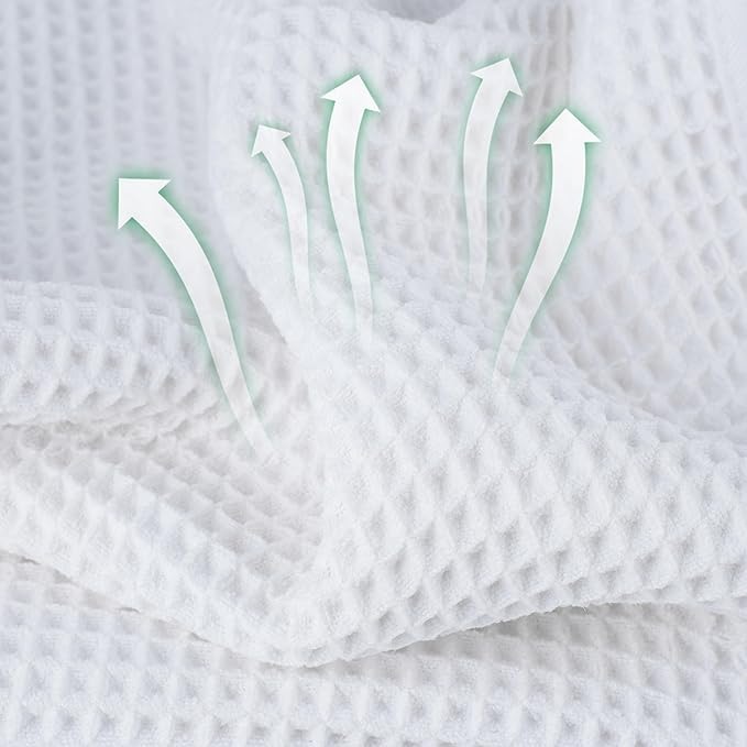 Microfiber Waffle Bath Towels, 4 Pieces, Soft, Absorbent, Fast Drying, Lint Free 430 GSM (27''x55''/68.58 cm x139.7 cm) - Image 2