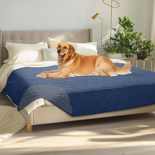 Luciphia Waterproof Couch Cover for Dogs, Non-Slip Pet Sofa Protector | Non-slip waterproof couch cover scratch-resistant machine washable protects sofa bed from spills fur, Navy Blue, 68" x 82" by luciphia