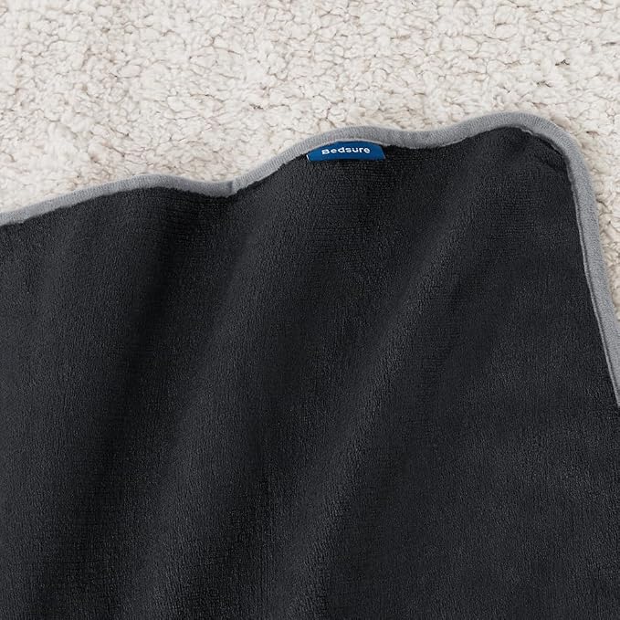 Bedsure Waterproof Blanket for Bed Soft Sherpa Fleece Throw,Queen 90x86 | Plush Cozy Calming Reversible Dog Blankets for Large Senior Dogs,Warm Bed Couch Cover,Pet Furniture Protector,Black - Image 9