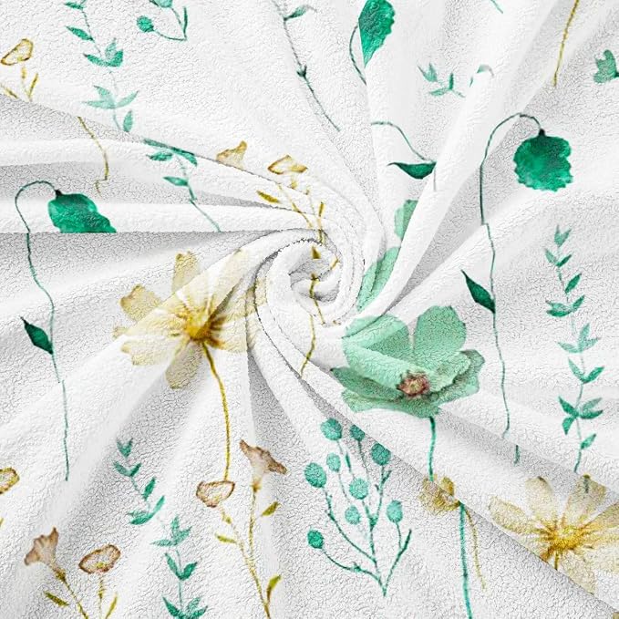 Erosebridal Watercolor Floral Sofa Cover Mint Green Beige Flower Couch Cover Modern Minimalist White Sofa Slipcover for Pets, Kids, Dog Rustic Farmhouse Washable Non Slip Couch Protector 71" X 150" - Image 7