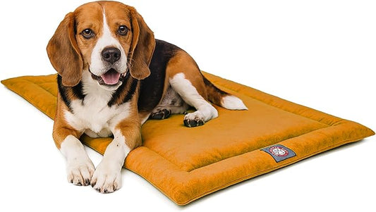 Majestic Pet Orthopedic Memory Foam Dog Crate Mat - Plush Pet Bed Pad for Crates & Kennels | USA Crafted | 36"x23" Villa Orange by MajesticPet