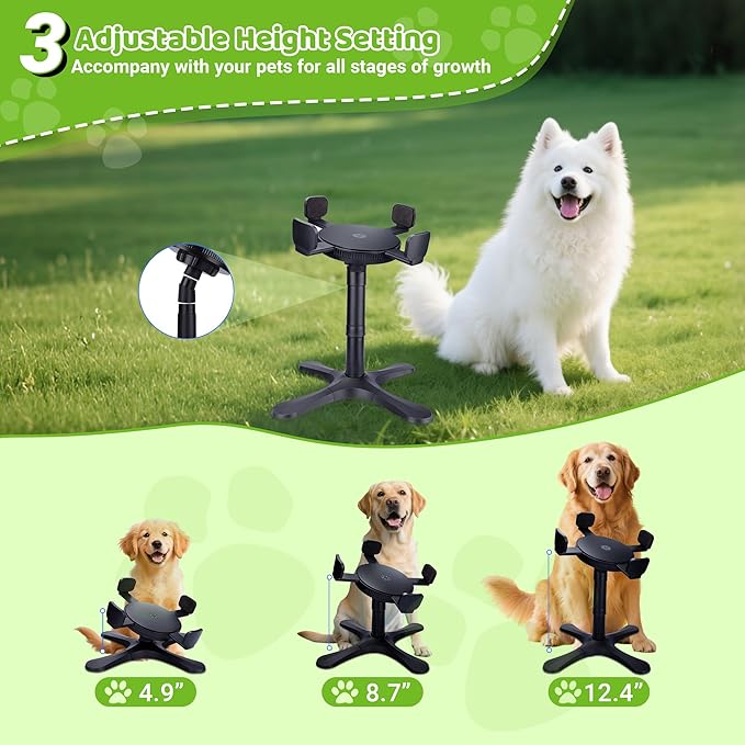 Dog Bowls Elevated Adjustable Stand, Raised Bowl with 3 Heights & Tilted Feeding Stand, Compatible with Various Bowls, for Medium & Large Breeds (2 Pack) Black - Image 5