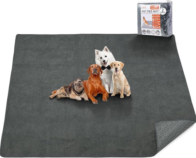 Washable Pee Pads for Dogs, 48x60 2PACKS Reusable Whelping Pads, Absorb Dog Mats Non-Slip Puppy Training Pads for Whelping, Potty, Training, Playpen, Crate by PICKFORLIFE