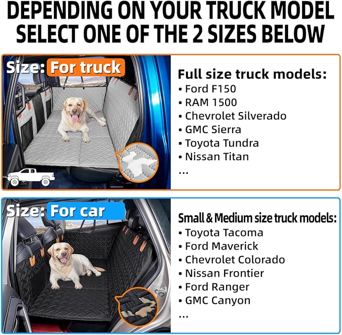 MAXFUT Dog Back Seat Extender for Truck,Dog Seat Cover Back Seat,Dogs Hammock,Hard Bottom Backseat Extender for Pet,Pet Seat Cover for F150/RAM1500/Silverado - Image 2