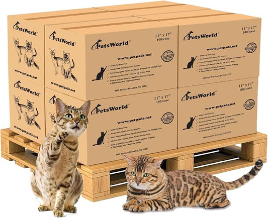 PetsWorld Universal Fit Multi-Cat Pad Refills for Litter Box, Fresh Scented, Ultra-Absorbent, Odor Control, Pack of 800 by PETSWORLDsupplyforpets