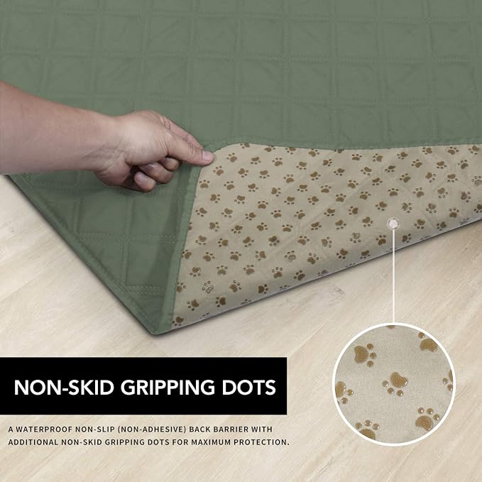 Easy-Going 100% Waterproof Dog Bed Cover, Non-Slip Pet Blanket for Furniture, Washable Couch Cover, Repleasement Sofa Cover (86x82 in,Greyish Green) - Image 3