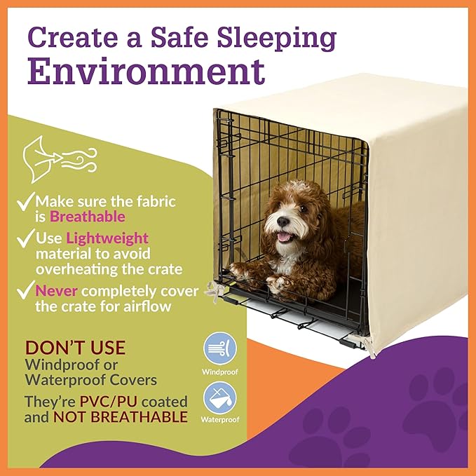 Pet Dreams Dog Crate Cover - Breathable Fabric Kennel Topper for Double-Door Crates, Fits iCrate Dog Cages 18, 24, 30, 36, 42, 48 Inches (Denim, Large, 36") - Image 6