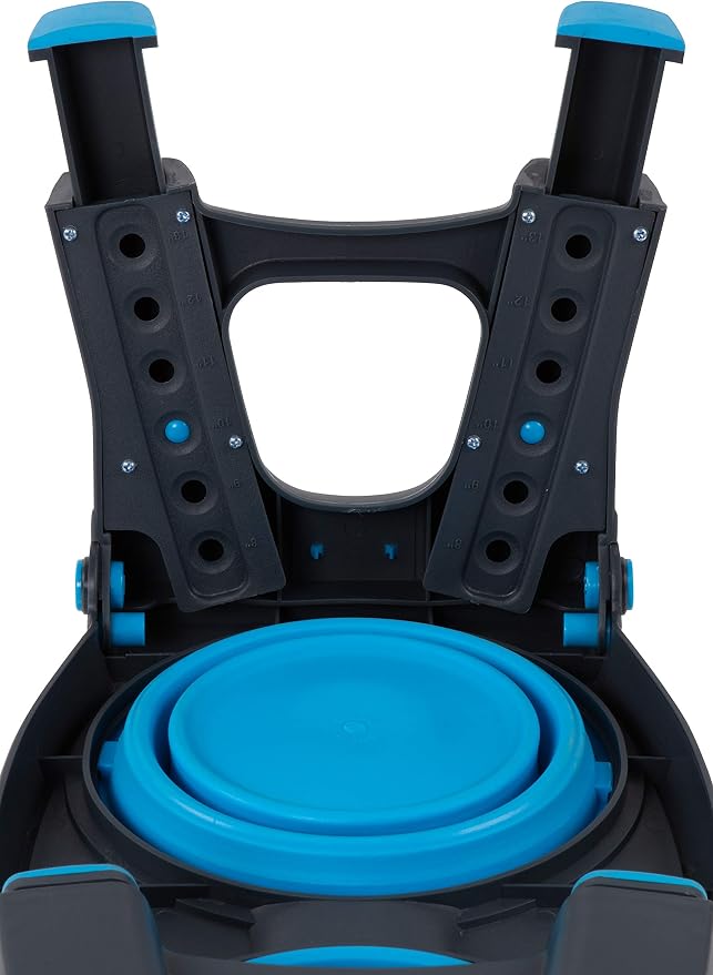 Dexas Pets Adjustable Height Double Pet Feeder, Pro Blue - Image 6