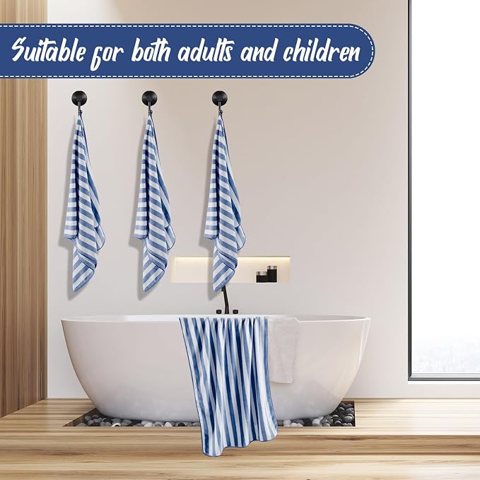SmoothNovelty 16 Pack Microfiber Bath Towels Bulk 27'' x 60'' Oversized Size Bath Towel Highly Absorbent Extra Large Soft Drying for Beach Shower Summer Salon Sport Gym Party (Stripes,Haze Blue) - Image 6