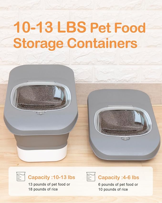 10-13 Lbs Dog Food Storage Container,Collapsible Dog Food Container | Pet Food Storage Container with Airtight Lid,Pet Food Scoop,Cat Food Storage Dry Food for Dog,Cat and Other Pets - Image 2