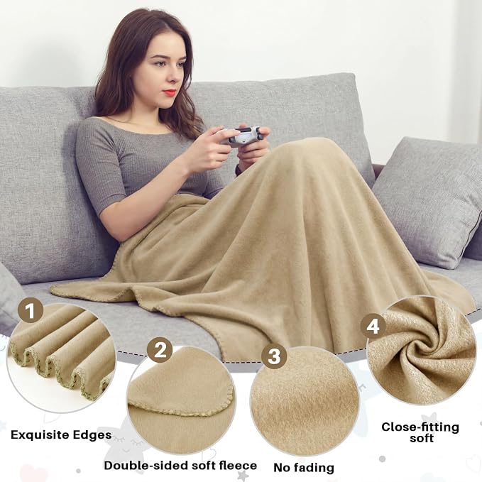 Newwiee 24 Pcs Bulk Fleece Throw Blankets 50'' x 60'' Oeko-tex Standard 100 Certified for Outdoor Wedding Guest Blankets Donation Homeless Sleepover Lap Pet Sofa, All Seasons Use (Multicolor) - Image 3