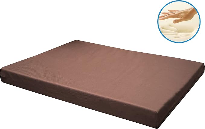 Dogbed4less Memory Foam Platform Dog Bed, Crate Mattress for Orthopedic Joint Relief with Waterproof Removable Cover Small 24X16X3 Brown - Image 7