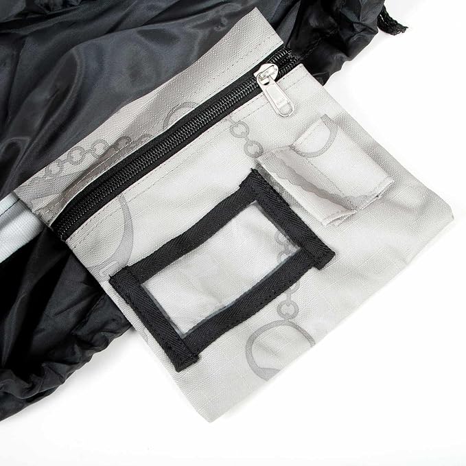 Jeffers Poplar Head Grooming Bag – Horse Grooming Organizer Tote with Pockets for Brushes, Tools, Clippers, Shampoo, Detangler – Stable Barn Kit Carrier for Horses, Pets, Latte Snaffles & Irons - Image 4