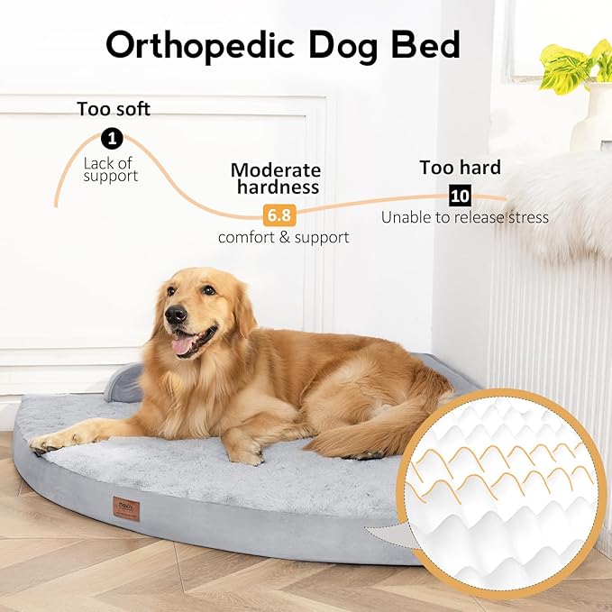 MEKIY Orthopedic Waterproof Dog Bed with Sides for Large Sizes Dogs | Egg Crate Foam, Waterproof Liner, Anti-Slip Bottom, Space-Saving, Perfect for Corners and Sofa Edges, 38 x 38 Inch - Image 2