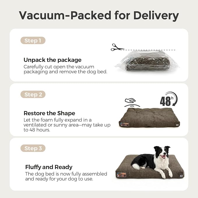 Sytopia 36 Inch Indestructible Durable Dog Beds for Large Dogs, Chew Proof Waterproof Pet Crate Pad with Machine Washable Removable Cover, Great for Indoor, Outdoor, Crate, Patio Use, Brown - Image 7