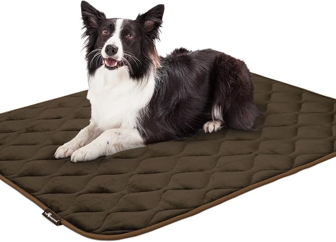 Paw Inspired Washable Padded Crate Mats for Dogs, Dark Brown, 47x29 Inch | Fits 48-inch Kennels, Leakproof, Waterproof Bottom, Plush Dog Pad, Pet Bed - Image 7