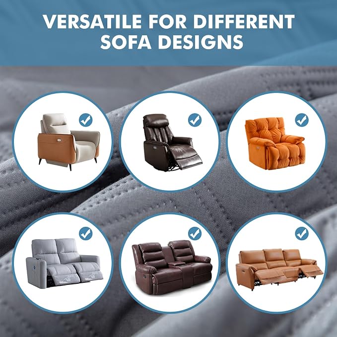 Non Slip Waterproof Recliner Cover Washable Sofa Protector for Pets 1 Piece | Stays Securely In Place, Pet Hair And Stain Protection, Machine Washable, Simple Installation, Recliner Furniture Protector - Image 6