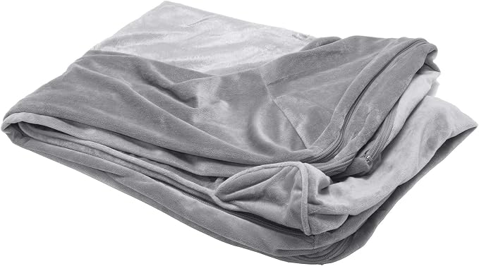 Furhaven Replacement Dog Bed Cover Faux Fur & Velvet Sofa-Style, Machine Washable - Smoke Gray, Medium by FurHaven