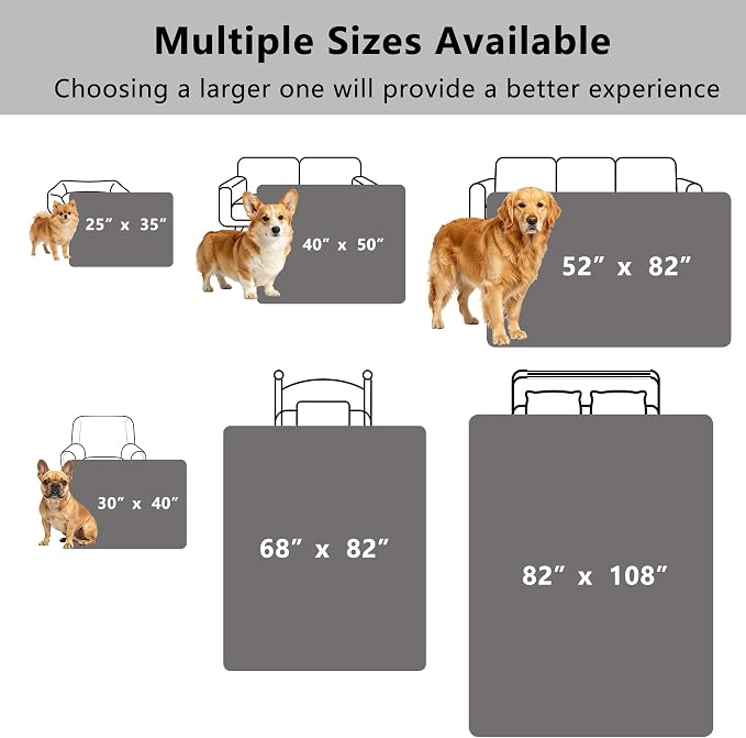 Waterproof Blanket - Reversible Dog Throw as Furniture Protector | Soft Velvet & Flannel, TPU Leak-Proof Liner, Machine Washable, Fits Couch and Bed, 25" x 35", Lightgrey/Darkgrey - Image 6