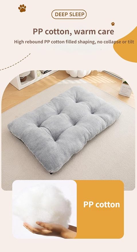 Dog Bed for Crate, Washable Mats for Sleeping, Soft and Fluffy, with Anti-Slip Bottom, Warm Dog Beds for Small Medium Large Dogs Cats Puppy Kitten (Light Brown,XXX-Large) - Image 4