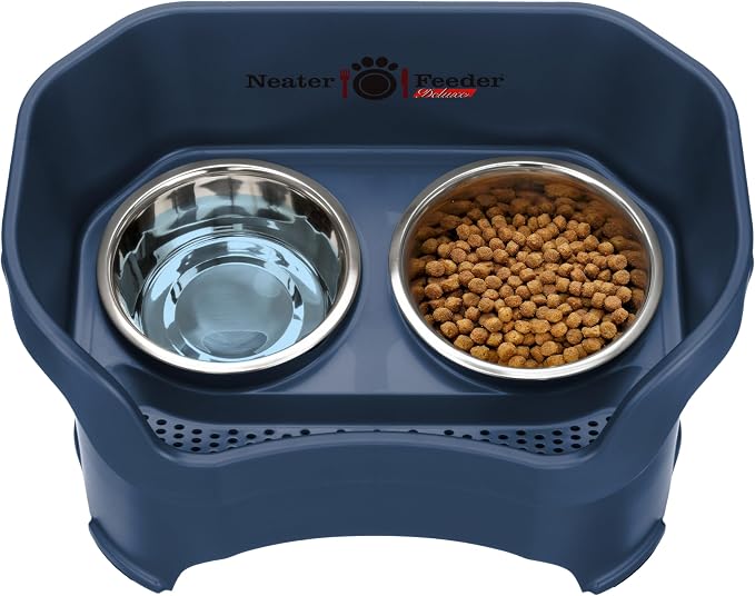Neater Pet Brands Neater Feeder Deluxe Mess Proof Dog Bowls Elevated for Large Dogs Over 40 lbs, Made in USA, No Spill Raised Dog Food Bowl Stand Feeding Station, Food and Water Bowl Set, Dark Blue - Image 9