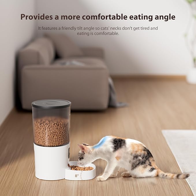 IMIPAW Automatic Cat Feeders, 5L Large Capacity, Timed Feeding Dry Food, Dual Power Design, Programmable Portion Size, 1-6 Meals Per Day, with Desiccant Packet, Suitable for Small Pets Food Dispenser - Image 4