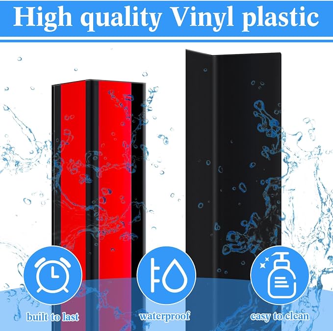 Sasylvia 10 Pack 2-3/8 x 48 Inch Self Adhesive Wall Corner Protector Guards, Black Vinyl Corner Trim Molding for High Traffic Areas, Furniture, Door and Cabinet Edge Protection, Easy Install - Image 3