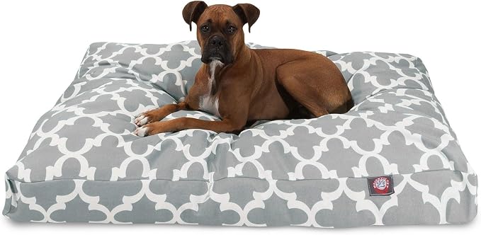 Gray Trellis Extra Large Rectangle Indoor Outdoor Pet Dog Bed With Removable Washable Cover By Majestic Pet Products by MajesticPet