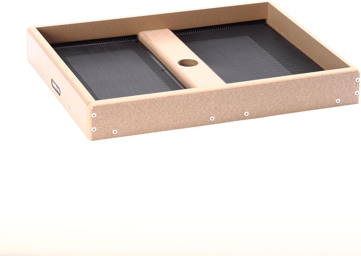 Birds Choice Pole Mount Seed Catcher Platform Feeder | Medium, Taupe | Recycled Plastic with 2 Removable Seed Trays, Catches Fallen Seed to Reduce Waste, Easy to Clean by BirdsChoice
