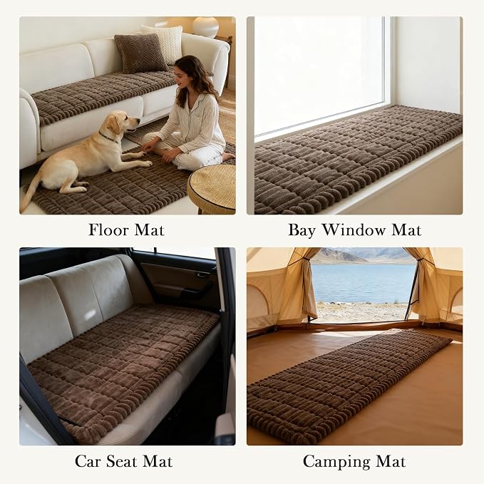 Linear Grid Couch Cover for Dogs Non Slip - Thick Wear-Resistant Pet Sofa Protector for 3 Cushion Couch Large Silicone Particles Washable Furniture Mat for Dogs Cats Sectional - Image 5