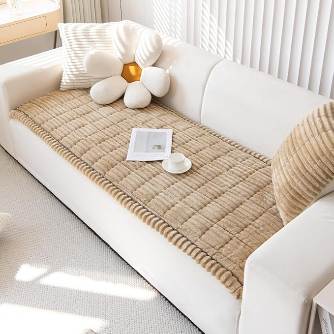 Mitid Sofa Cover Fuzzy Couch Cover for Pet, Couch Covers for Dogs Pets Mat | Washable Non-Slip Sofa Slipcover Cushion Protector Pets Friendly Mat, Dog Couch Cover, Square Couch Covers for Dogs Non Skid - Image 2