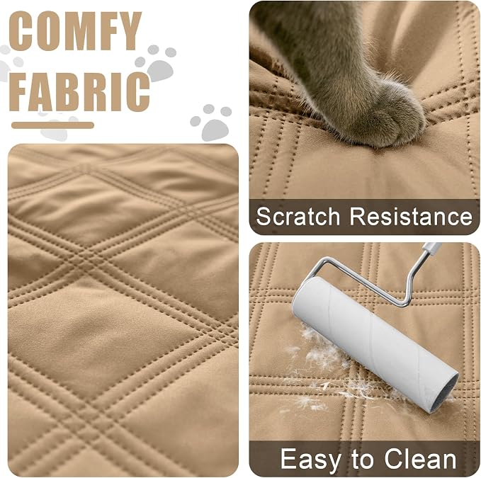 Smiry Waterproof Dog Bed Cover, Reversible Pet Blanket for Sofa Couch | Soft Washable Dog Blanket, Leakproof Couch Cover for Dogs Cats & Furniture Protection, 30x53, Camel/Beige - Image 4