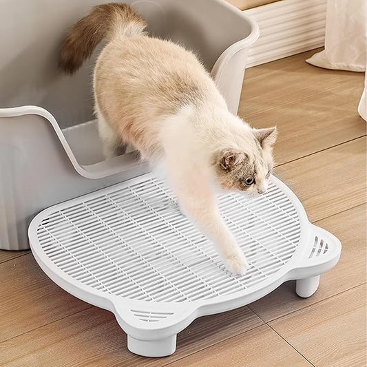 SpaceTime Cat Litter Mat Litter Trapping Mat,20.08"x15.94"x3.54"Large Dual-Layer Cat Litter Box Mat for Kitty,Floor Protection,Waterproof Urineproof(White) by SpeceTime