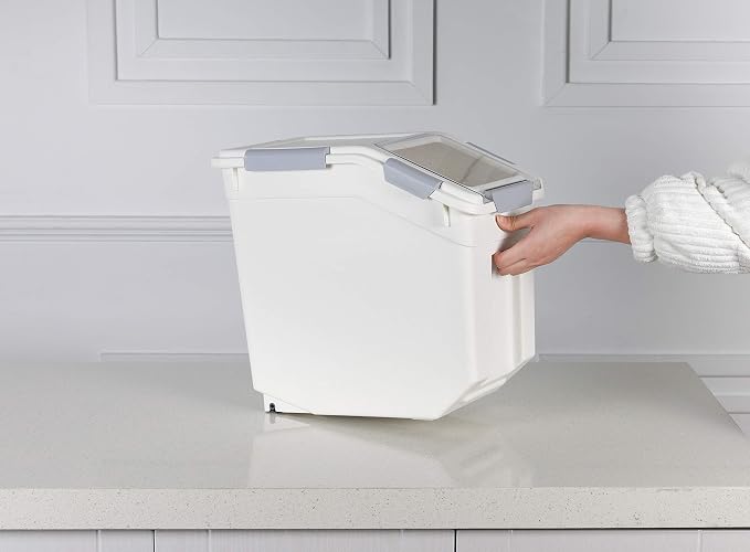 EonTone [2-Pack] 30 lbs Rice Storage Container, 15L Airtight Food Bin with Wheels for Flour, Pet Food - Image 9