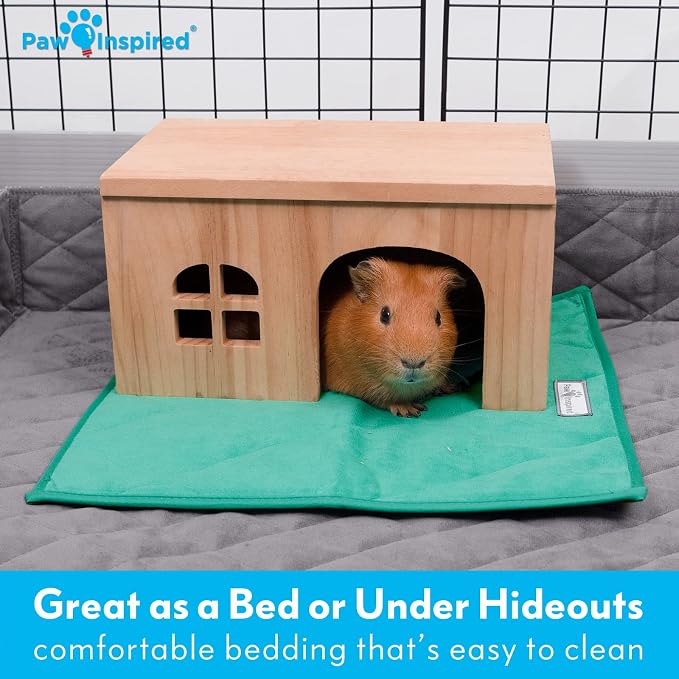 Paw Inspired Washable Fleece Guinea Pig Cage Liner Pads,12x12 Inch, Pink | Corner Mat, Pee Pad, Super Absorbent Bedding, Waterproof Bottom, Guinea Pigs, Ferrets, Rabbits, Hamsters, Small Animals - Image 5
