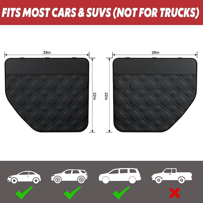 Surfcabin Dog Car Door Protector: 20% Larger Design for Sedans & Small SUVs | Thickened Waterproof Fabric, 2 Packs Full Door Panel Covers, Protects Doors from Dog Scratching - Image 6