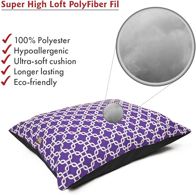 Majestic Pet Rectangle Medium Dog Bed - Non-Slip Washable Comfy Crate Pillow for Sleeping - Kennel Bed for Medium Breed, 35 x 28 Inch, Links Purple - Image 3