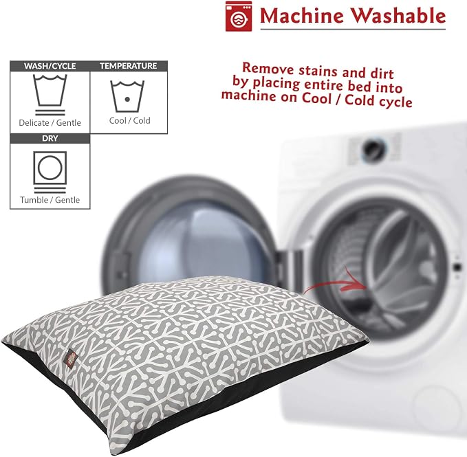 Majestic Pet Rectangle Large Dog Bed Washable – Non Slip Comfy Pet Bed – Dog Crate Bed Super Value Pillow Dog Bed – Dog Kennel Bed for Sleeping - Dog Bed Large Breed 46 x 35 Inch – Aruba Gray - Image 5