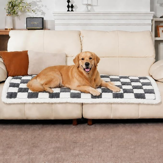 Pet Couch Cover for Dogs & Cats, Soft Flannel Non-Slip Couch Sofa Cover Protector, Dog Bed Sleeping Mat, Washable Reversible Anti-Slip Dog Bed for Small Medium Large Pets(27.6X70.86, Grey) by AMZWISE