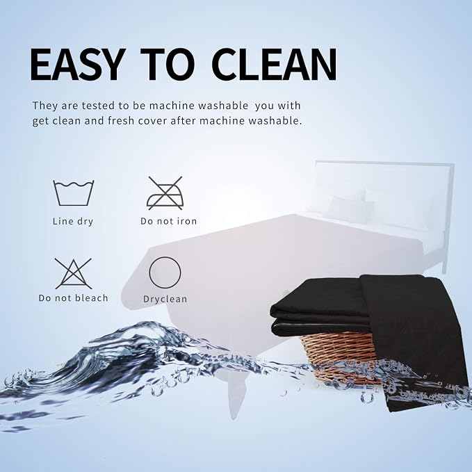 Easy-Going 100% Waterproof Dog Bed Cover, Non-Slip Pet Blanket for Furniture, Washable Couch Cover, Repleasement Sofa Cover (120X82 in,Black) - Image 6