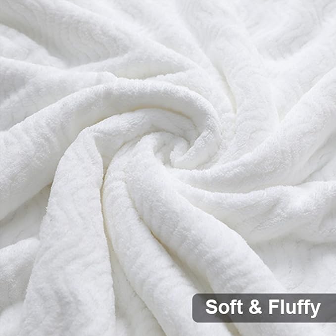 Ultra Soft 8 Piece Textured Bath Towel Set for Bathroom Shower Pool, Kitchen, Quick Dry, Lightweight Highly Absorbent - 2 Oversized Bath Towel Sheets, 2 Hand Towels, 4 Washcloths - White - Image 8